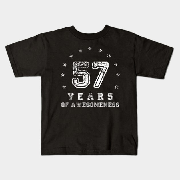 Vintage 57 years of awesomeness Kids T-Shirt by opippi